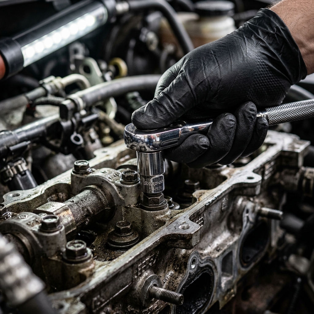Engine cylinder head precision work